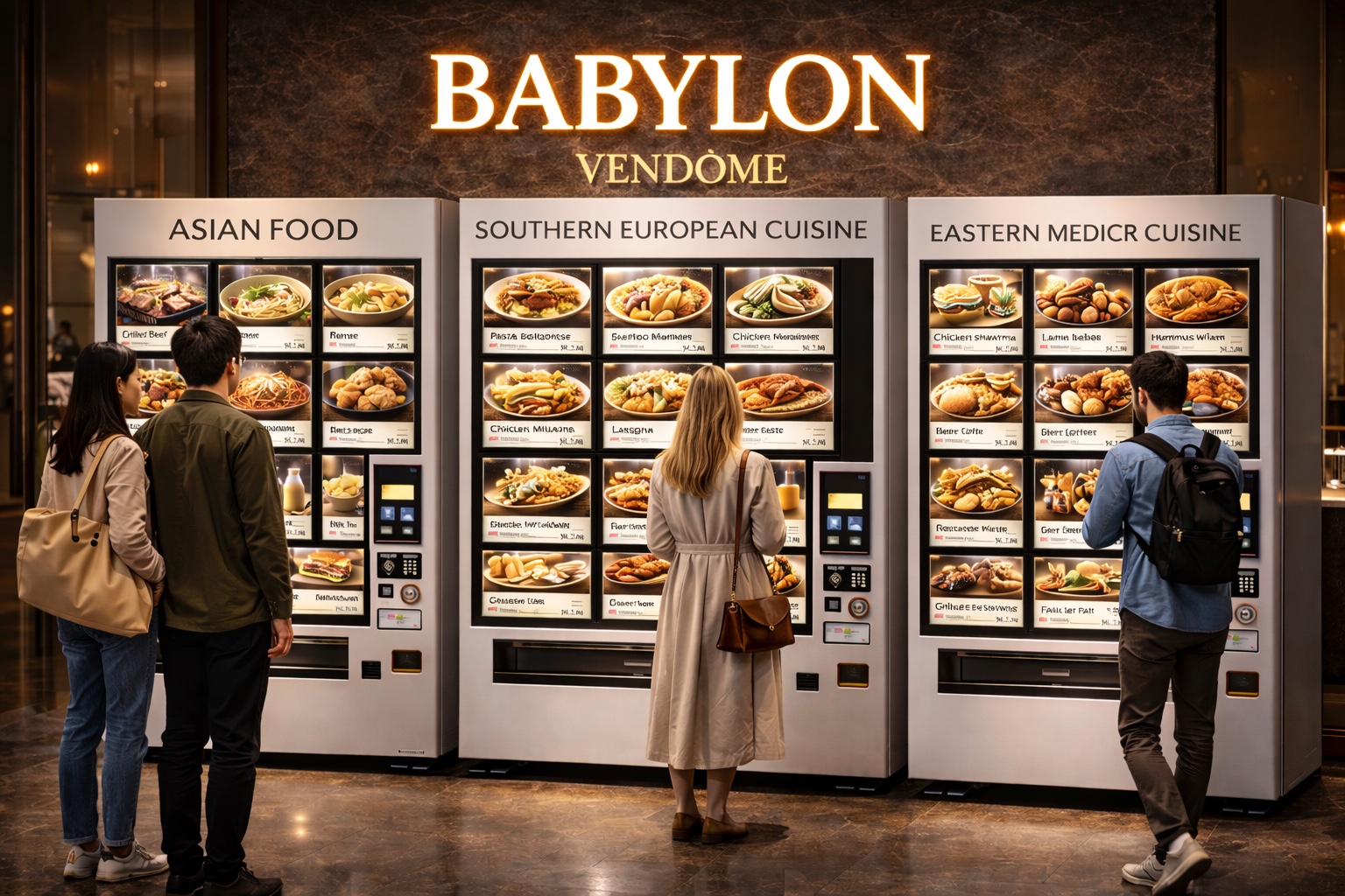 Babylon food machines with different cuisines
